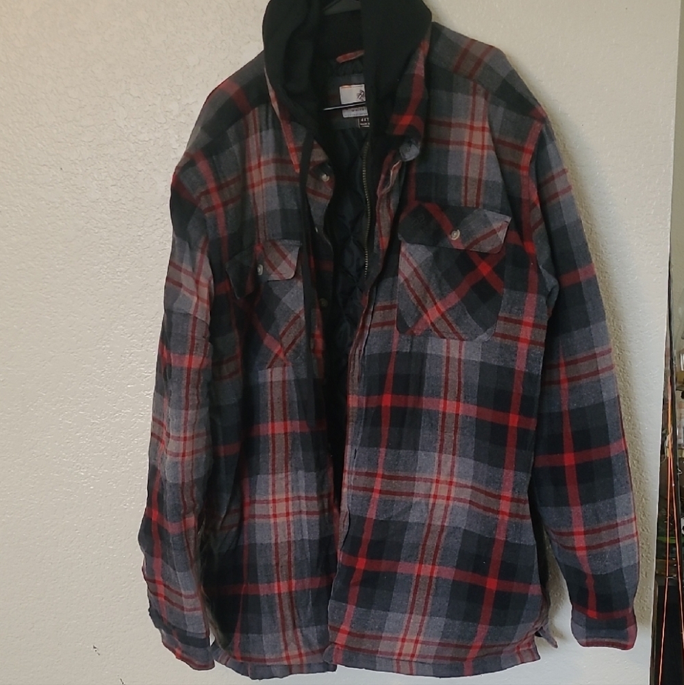 Legendary Whitetails Men's Red and Gray Plaid Shirt Jacket